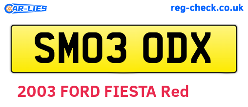 SM03ODX are the vehicle registration plates.