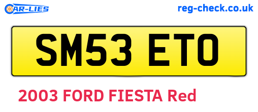 SM53ETO are the vehicle registration plates.