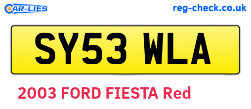 SY53WLA are the vehicle registration plates.