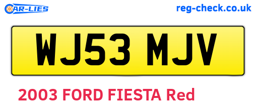 WJ53MJV are the vehicle registration plates.