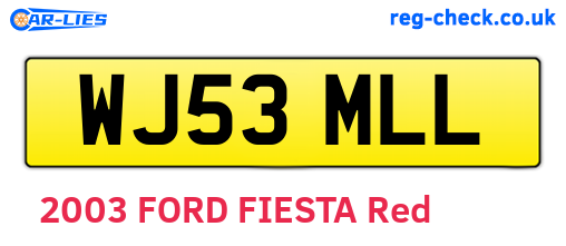 WJ53MLL are the vehicle registration plates.