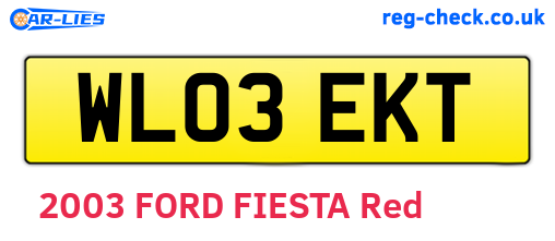 WL03EKT are the vehicle registration plates.