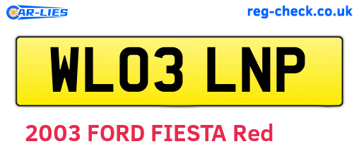 WL03LNP are the vehicle registration plates.