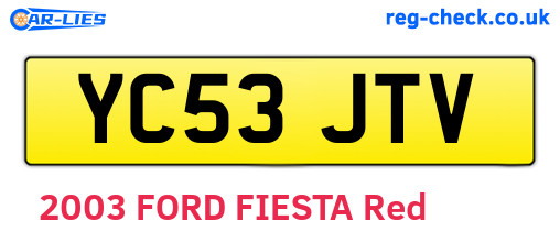 YC53JTV are the vehicle registration plates.