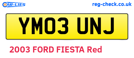YM03UNJ are the vehicle registration plates.