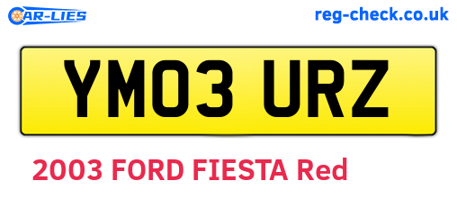 YM03URZ are the vehicle registration plates.