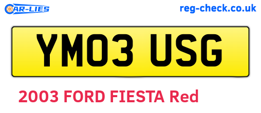 YM03USG are the vehicle registration plates.