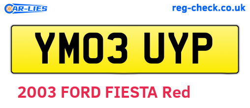 YM03UYP are the vehicle registration plates.