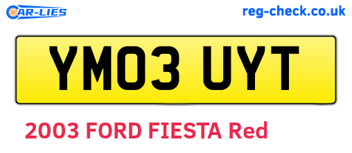 YM03UYT are the vehicle registration plates.