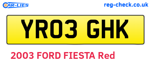 YR03GHK are the vehicle registration plates.