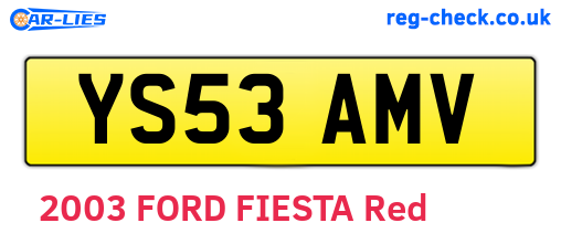 YS53AMV are the vehicle registration plates.