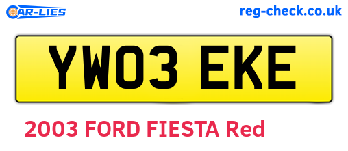 YW03EKE are the vehicle registration plates.