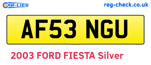 AF53NGU are the vehicle registration plates.