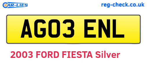 AG03ENL are the vehicle registration plates.