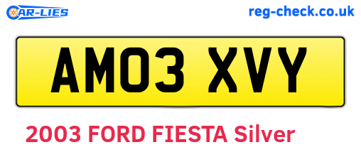 AM03XVY are the vehicle registration plates.