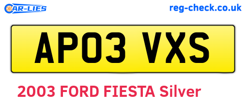 AP03VXS are the vehicle registration plates.