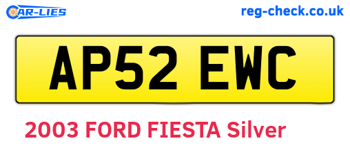 AP52EWC are the vehicle registration plates.