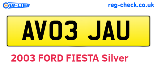 AV03JAU are the vehicle registration plates.