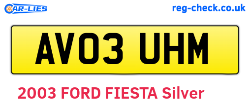 AV03UHM are the vehicle registration plates.
