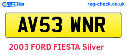 AV53WNR are the vehicle registration plates.