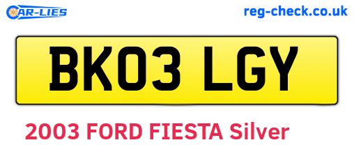 BK03LGY are the vehicle registration plates.