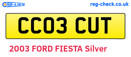 CC03CUT are the vehicle registration plates.