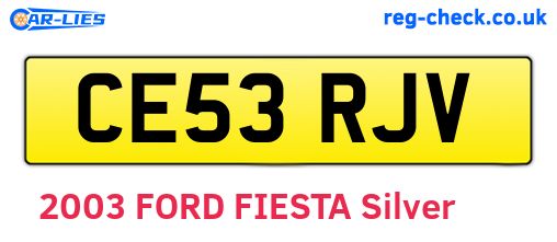 CE53RJV are the vehicle registration plates.