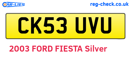 CK53UVU are the vehicle registration plates.
