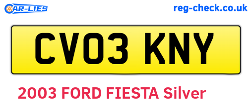 CV03KNY are the vehicle registration plates.