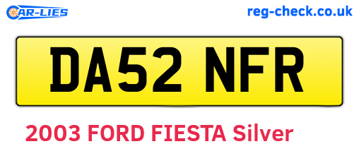 DA52NFR are the vehicle registration plates.