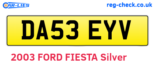 DA53EYV are the vehicle registration plates.