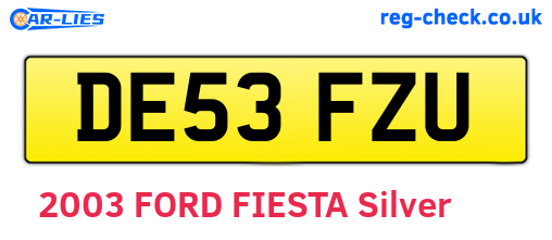 DE53FZU are the vehicle registration plates.
