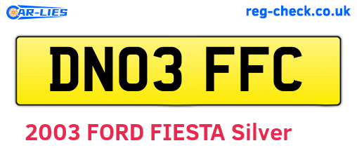DN03FFC are the vehicle registration plates.