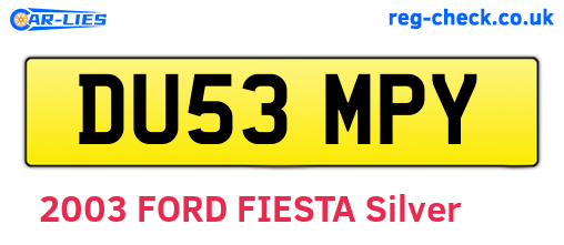 DU53MPY are the vehicle registration plates.