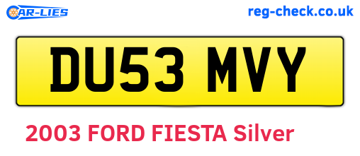 DU53MVY are the vehicle registration plates.