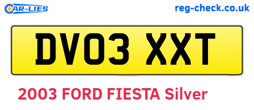DV03XXT are the vehicle registration plates.