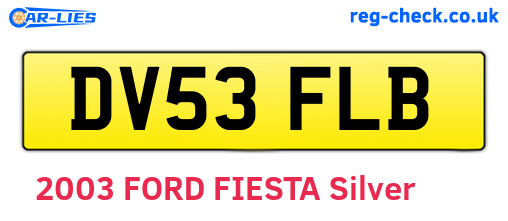 DV53FLB are the vehicle registration plates.
