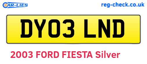 DY03LND are the vehicle registration plates.