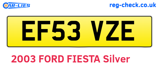 EF53VZE are the vehicle registration plates.