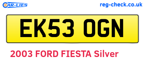 EK53OGN are the vehicle registration plates.