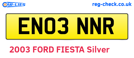 EN03NNR are the vehicle registration plates.