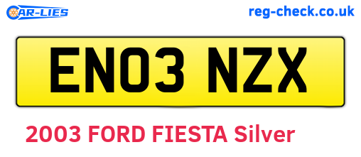 EN03NZX are the vehicle registration plates.