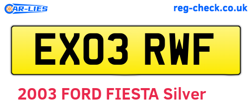 EX03RWF are the vehicle registration plates.