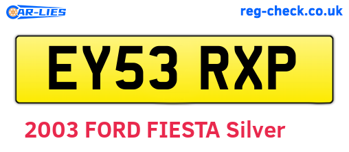 EY53RXP are the vehicle registration plates.
