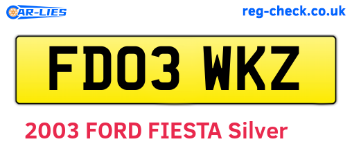 FD03WKZ are the vehicle registration plates.