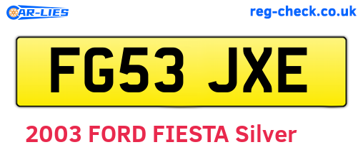 FG53JXE are the vehicle registration plates.