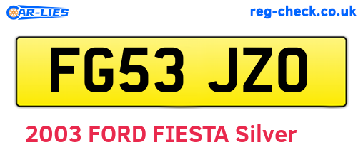 FG53JZO are the vehicle registration plates.