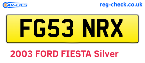 FG53NRX are the vehicle registration plates.