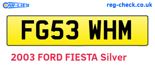 FG53WHM are the vehicle registration plates.