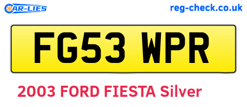 FG53WPR are the vehicle registration plates.